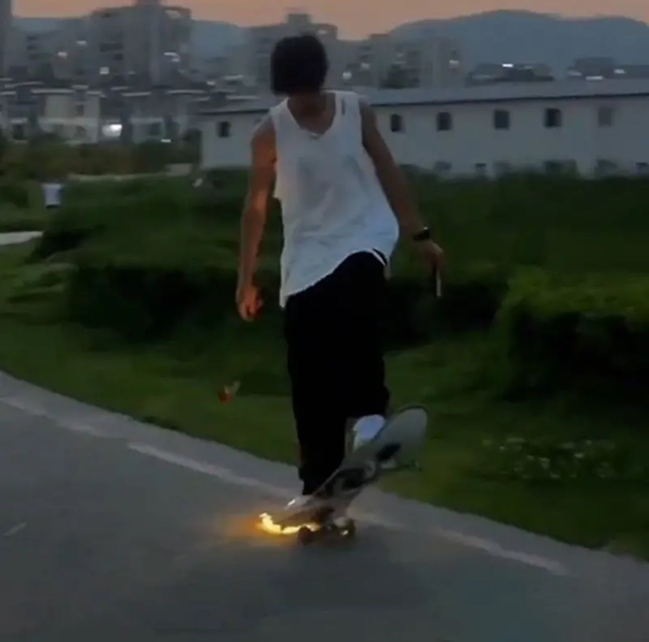 Efeito especial de fogo para skate